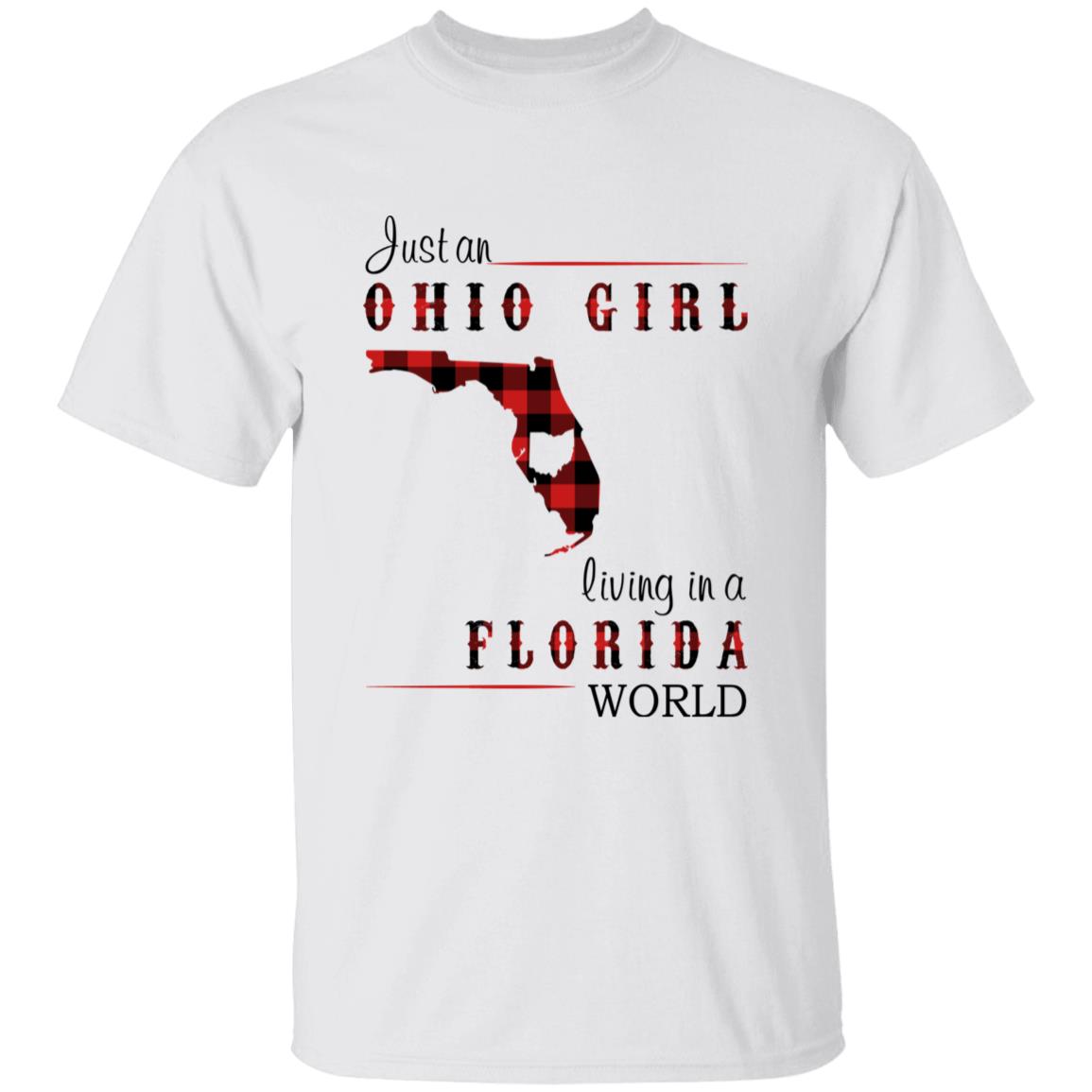 Just An Ohio Girl Living In A Florida World T-shirt - T-shirt Born Live Plaid Red Teezalo