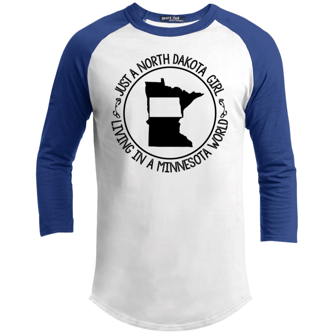 North Dakota Girl Living In Minnesota World T Shirt - T-shirt Teezalo
