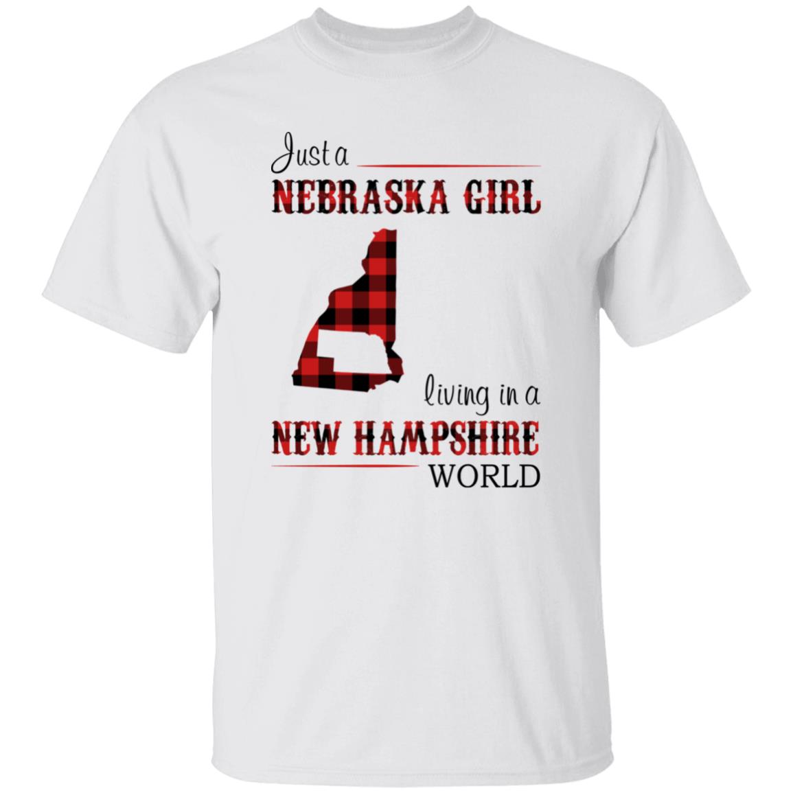Just A Nebraska Girl Living In A New Hampshire World T-shirt - T-shirt Born Live Plaid Red Teezalo