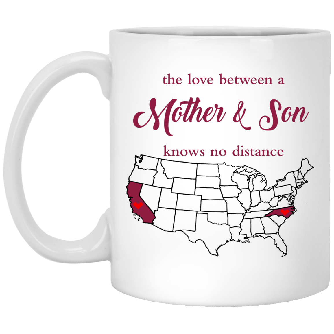 North Carolina California Mother And Son Mug - Mug Teezalo