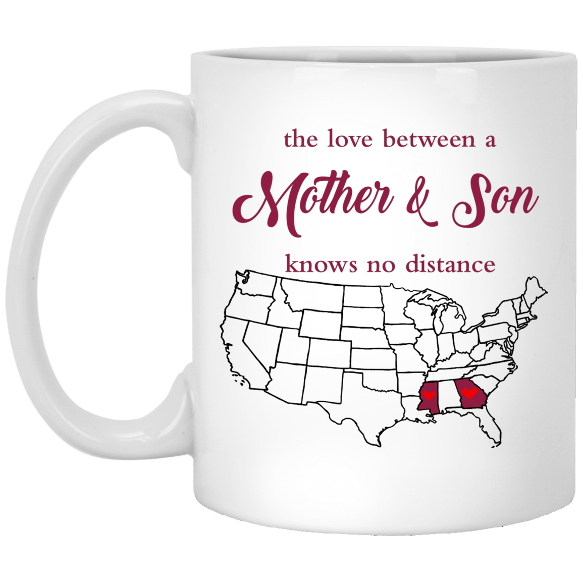 Georgia Mississippi The Love Between Mother And Son Mug - Mug Teezalo