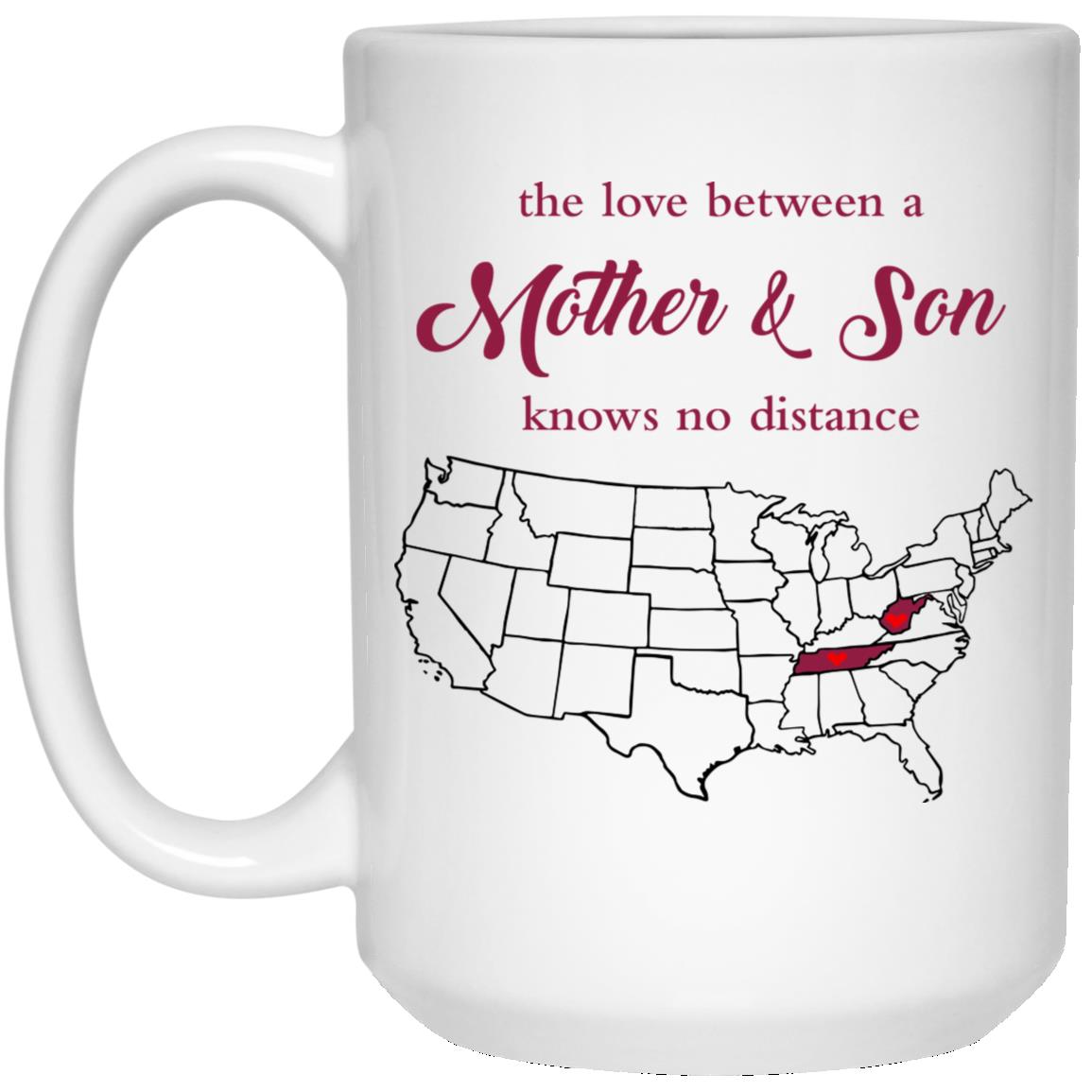 West Virginia Tennessee The Love Between Mother And Son Mug - Mug Teezalo
