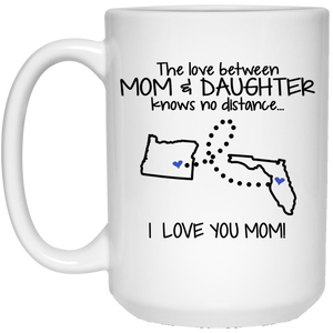 Florida Oregon The Love Between Mom And Daughter Mug - Mug Teezalo