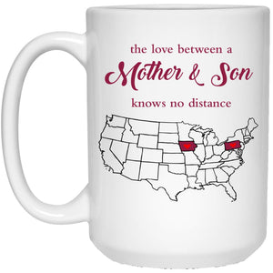 Iowa Pennsylvania The Love Between Mother And Son Mug - Mug Teezalo