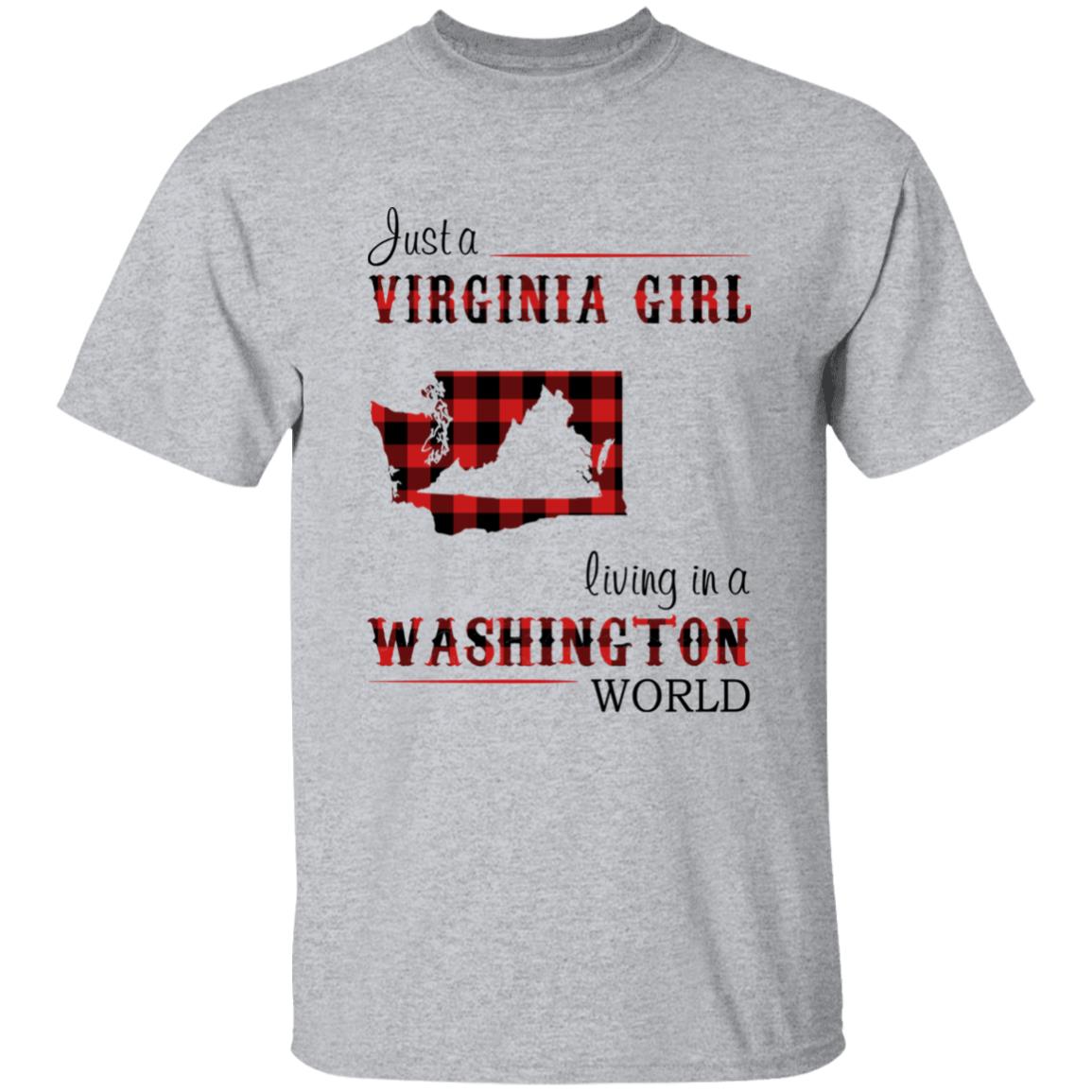 Just A Virginia Girl Living In A Washington World T-shirt - T-shirt Born Live Plaid Red Teezalo