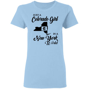 Just A Colorado Girl In A New York World T-shirt - T-shirt Teezalo