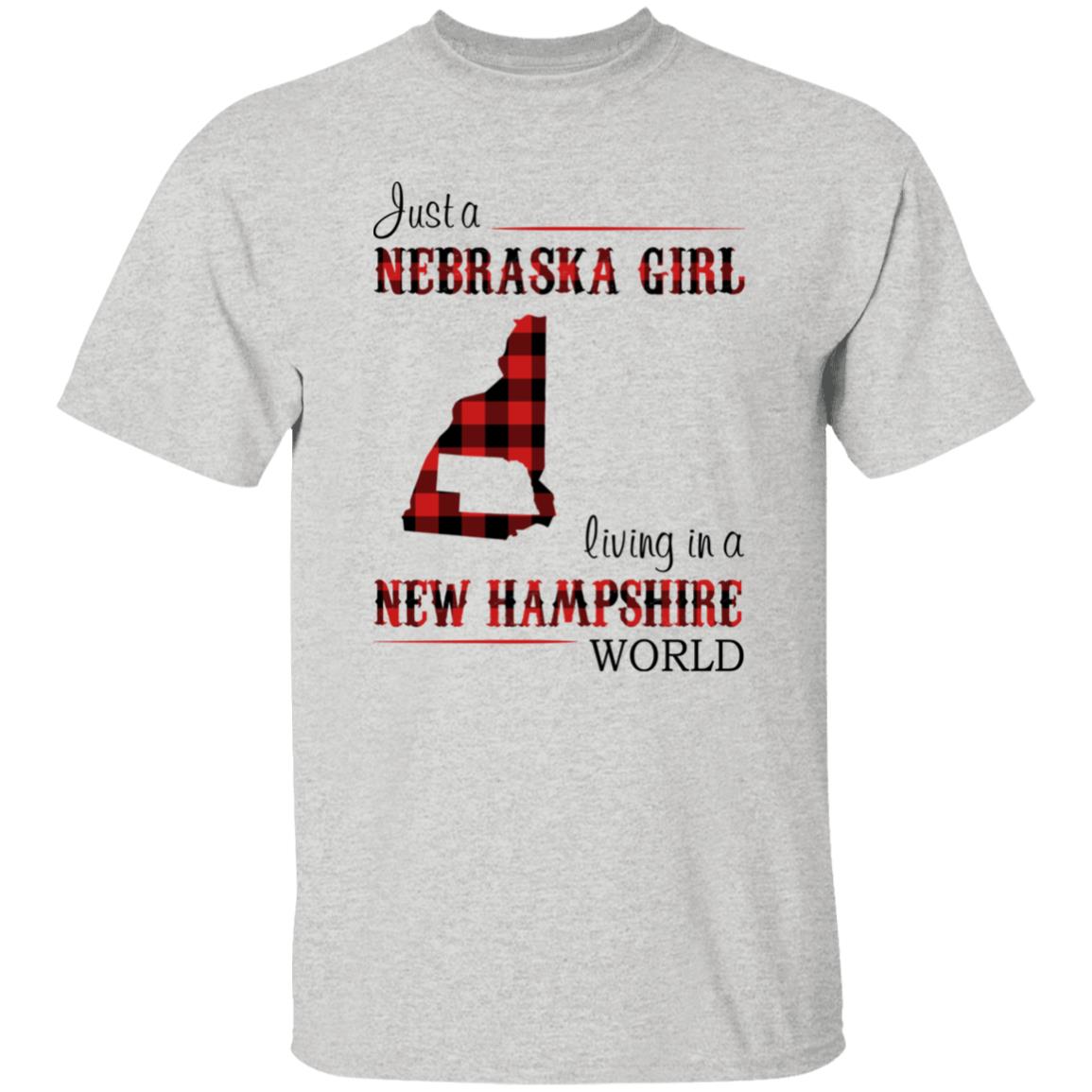 Just A Nebraska Girl Living In A New Hampshire World T-shirt - T-shirt Born Live Plaid Red Teezalo