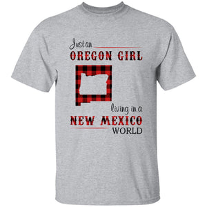 Just An Oregon Girl Living In A New Mexico World T-shirt - T-shirt Born Live Plaid Red Teezalo