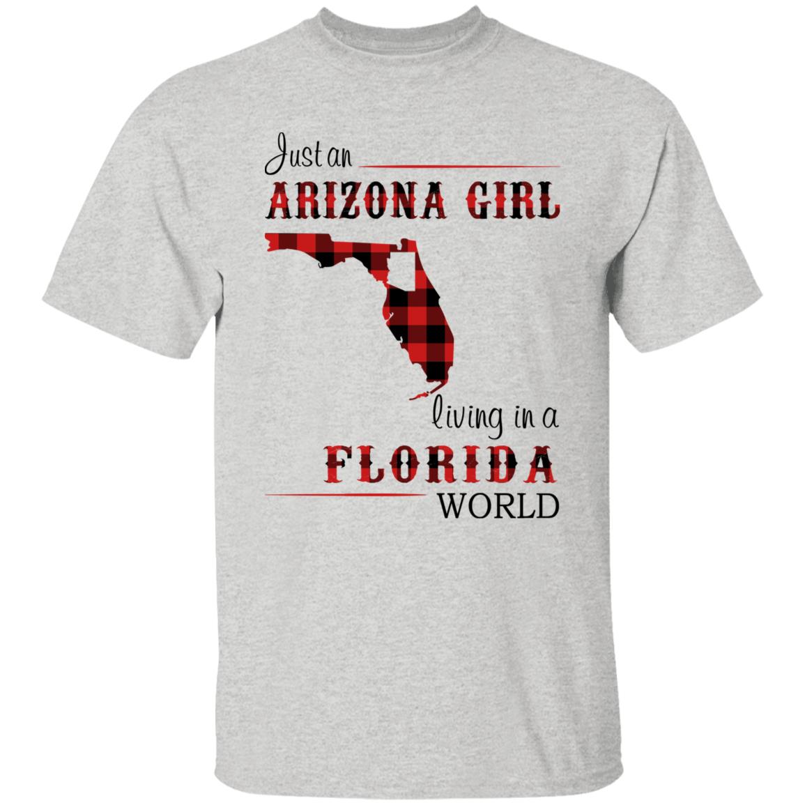 Just An Arizona Girl Living In A Florida World T-shirt - T-shirt Born Live Plaid Red Teezalo