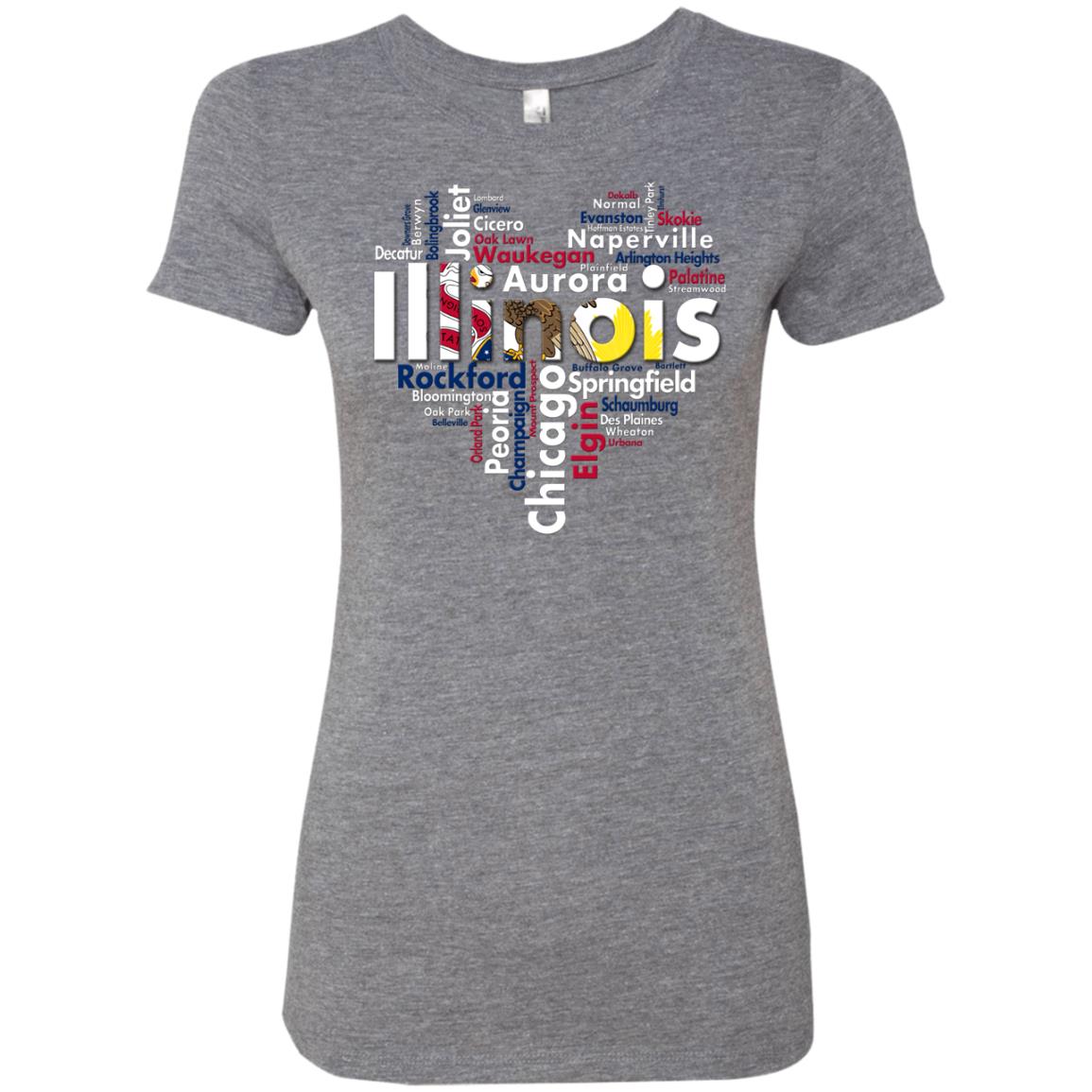 Illinois City Heart T-shirt - T-shirt Teezalo