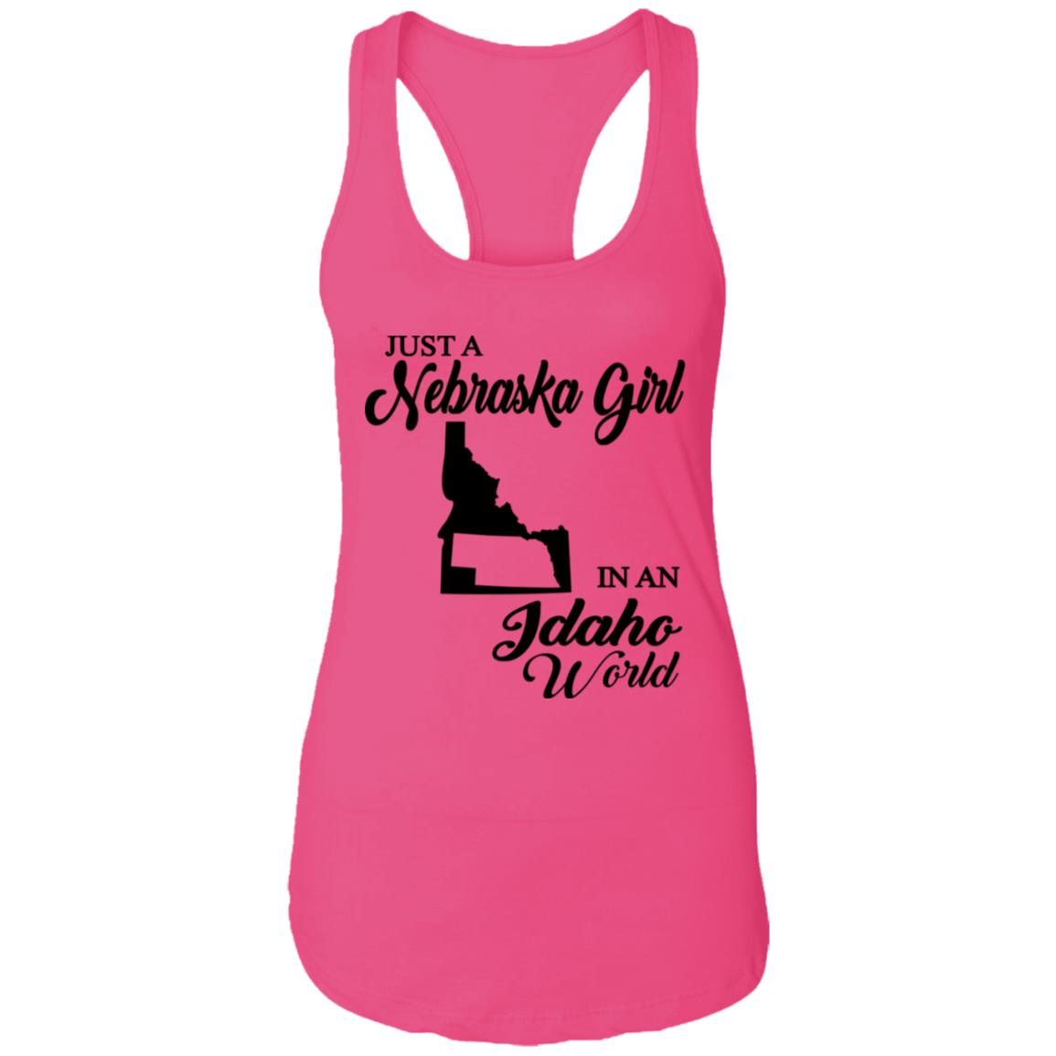Just A Nebraska Girl In An Idaho World T-Shirt - T-shirt Teezalo
