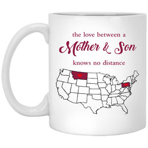 Montana Pennysylvania The Love Between Mother And Son Mug - Mug Teezalo