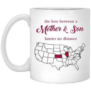 Kansas Illinois The Love Between Mother And Son Mug - Mug Teezalo