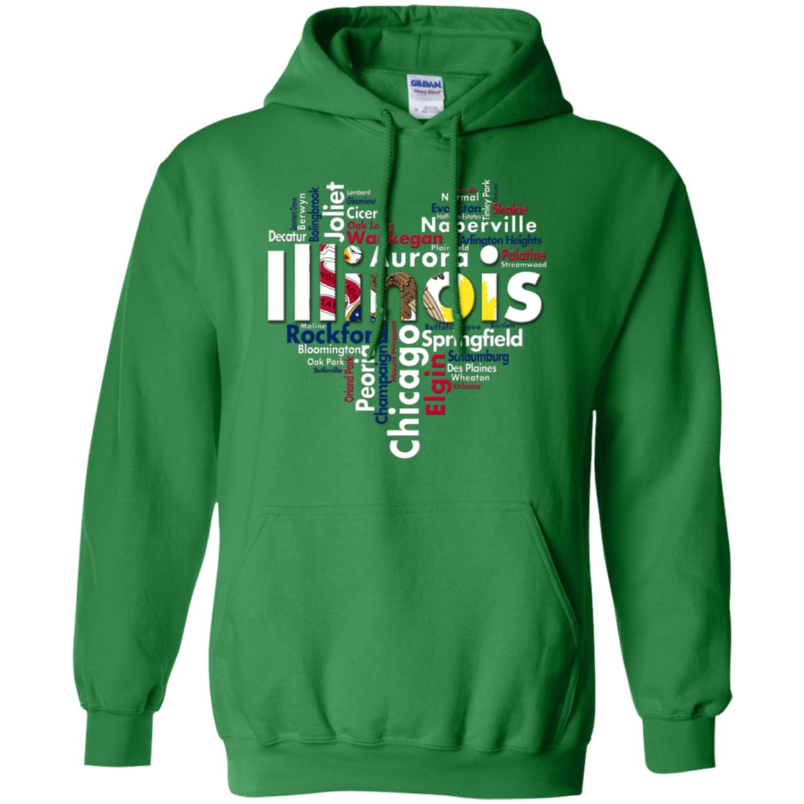 Illinois City Heart T-shirt - T-shirt Teezalo