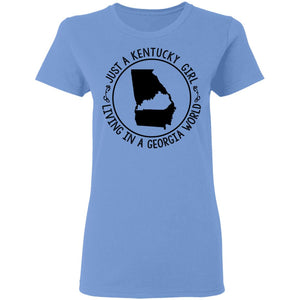 Kentucky Girl Living In Georgia World T-Shirt - T-shirt Teezalo