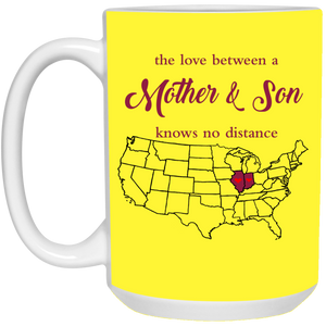Illinois Indiana The Love Between Mother And Son Mug - Mug Teezalo