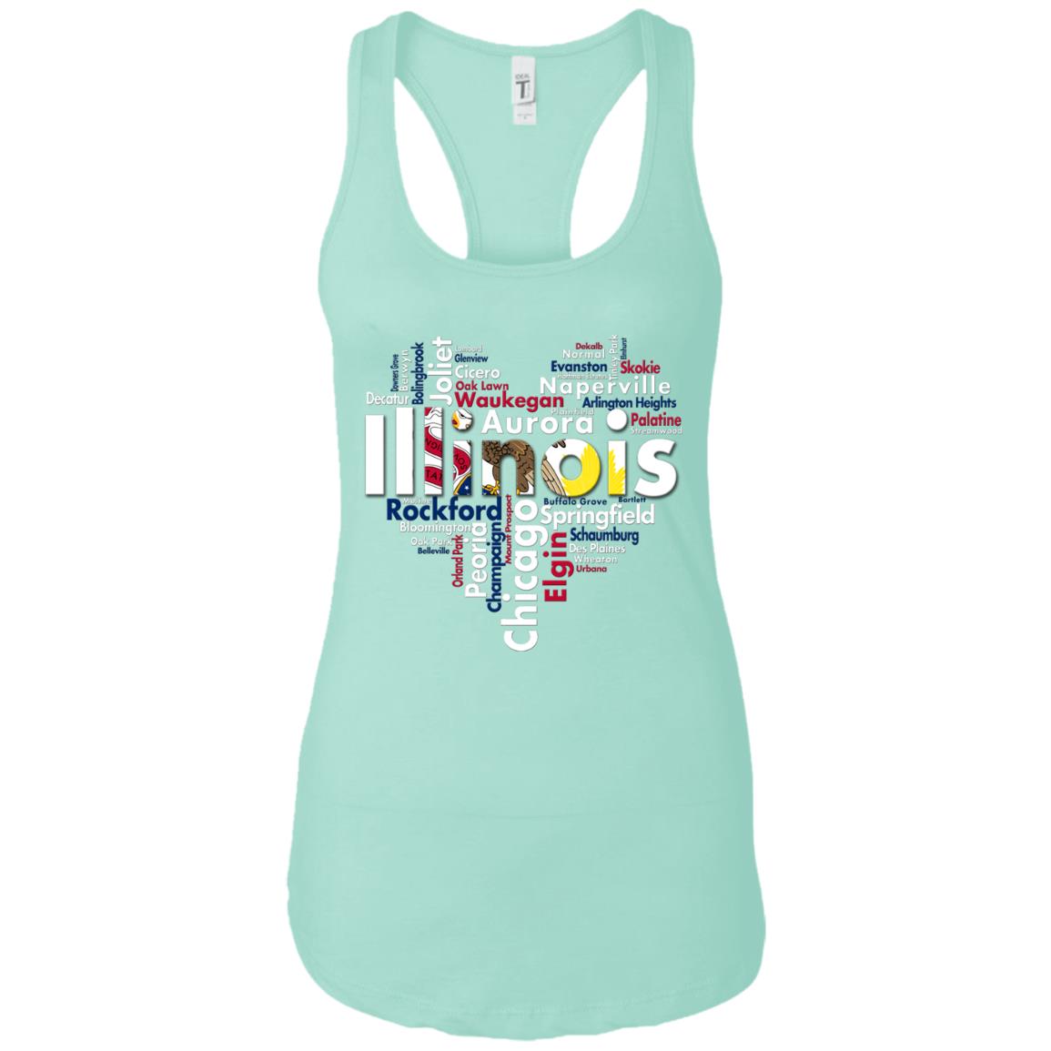 Illinois City Heart T-shirt - T-shirt Teezalo