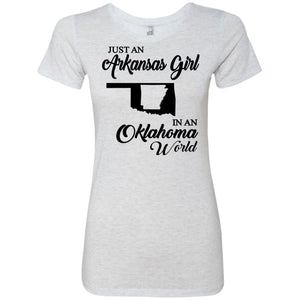 Just An Arkansas Girl In An Oklahoma World T-Shirt - T-shirt Teezalo