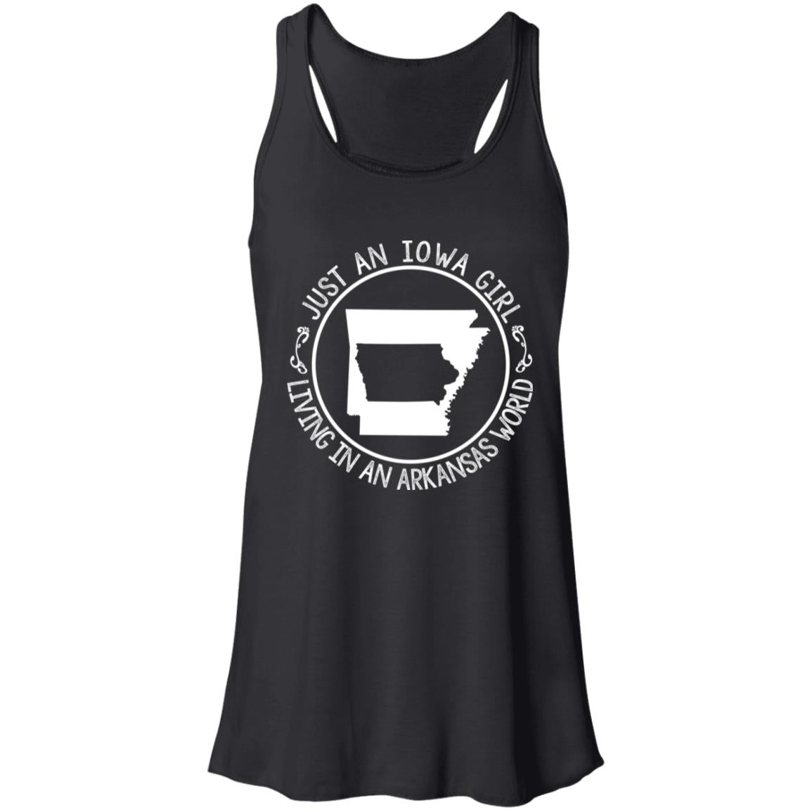 Just An Iowa Girl Living In An Arkansas World T- Shirt - T-shirt Teezalo