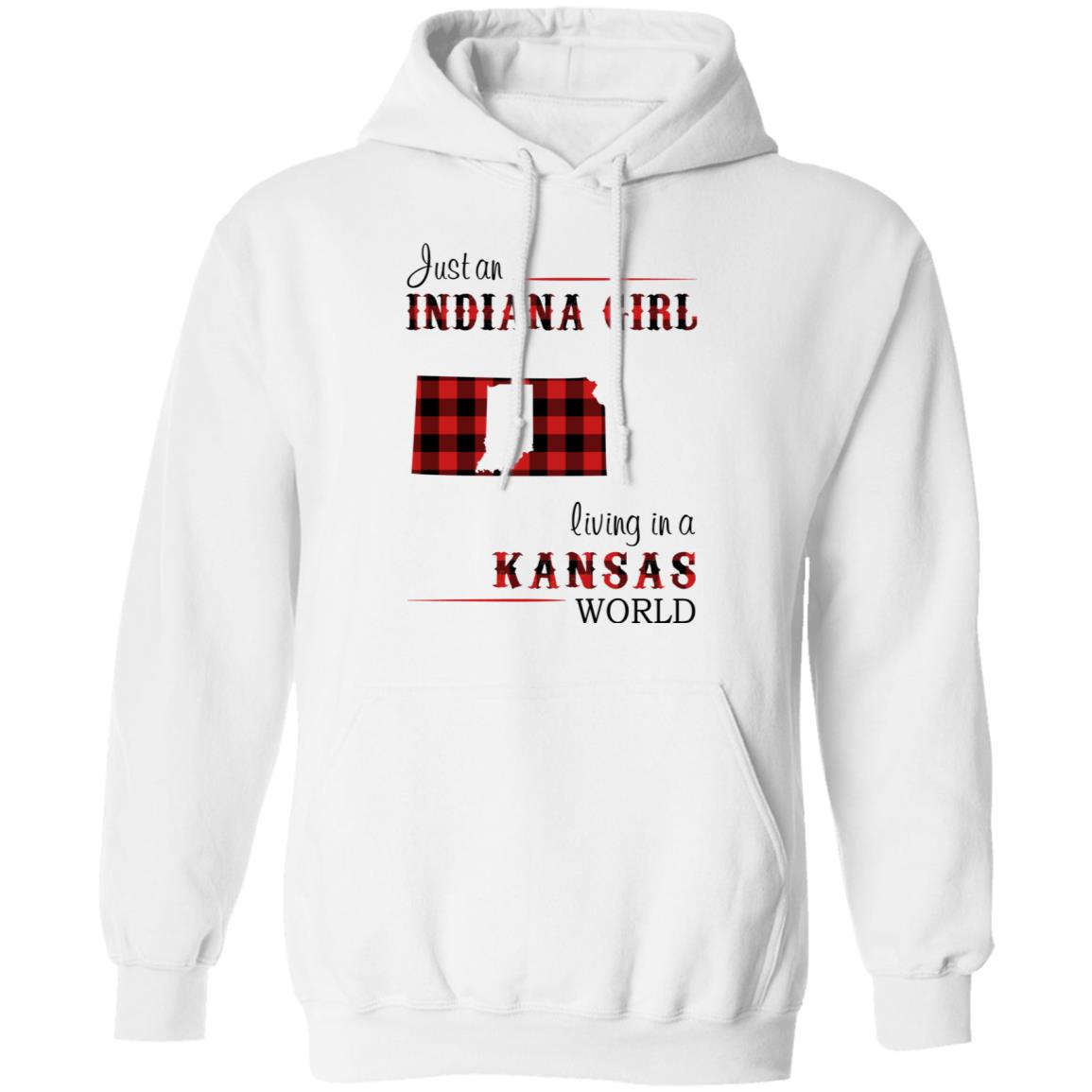 Just An Indiana Girl Living In A Kansas  World T-Shirt - T-shirt Born Live Plaid Red Teezalo