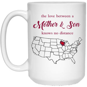 Wisconsin Rhode Island The Love Between Mother And Son Mug - Mug Teezalo
