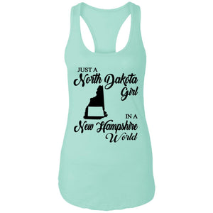 Just A North Dakota Girl In A New Hampshire World T Shirt - T-shirt Teezalo