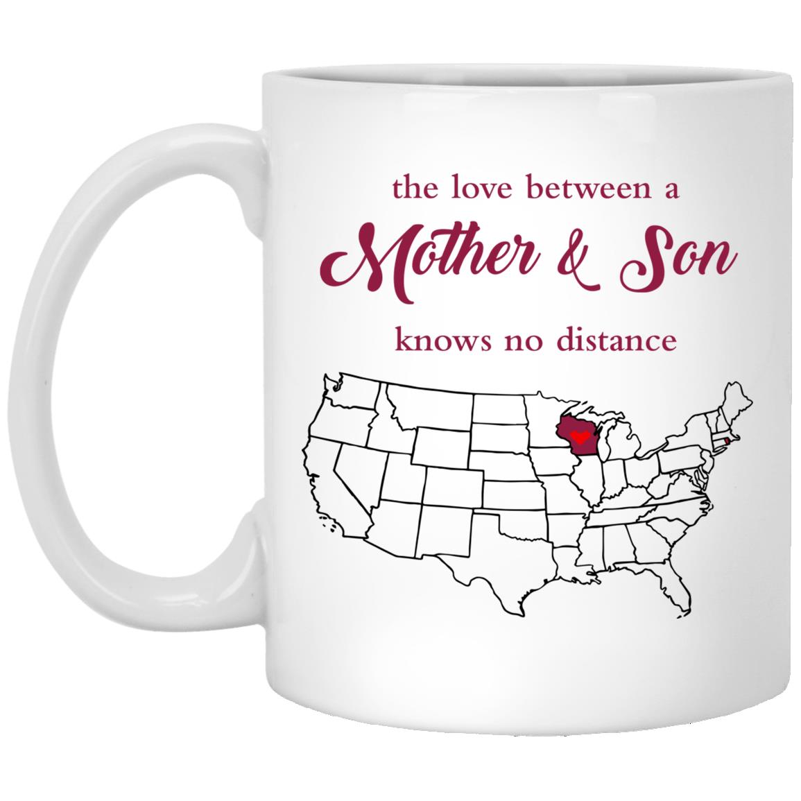 Rhode Island Wisconsin The Love Between Mother And Son Mug - Mug Teezalo