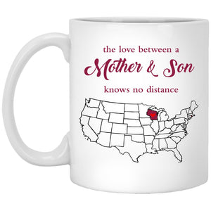 Rhode Island Wisconsin The Love Between Mother And Son Mug - Mug Teezalo