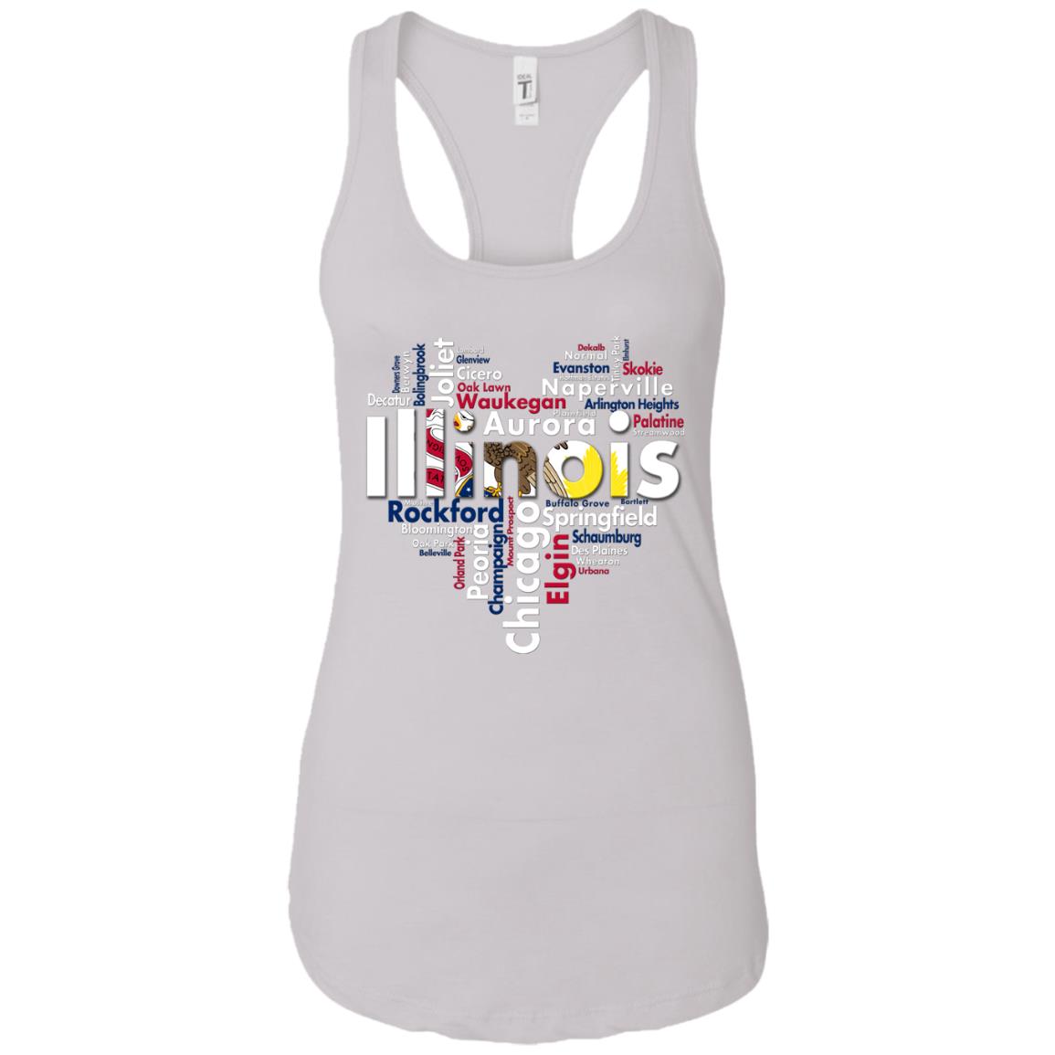 Illinois City Heart T-shirt - T-shirt Teezalo