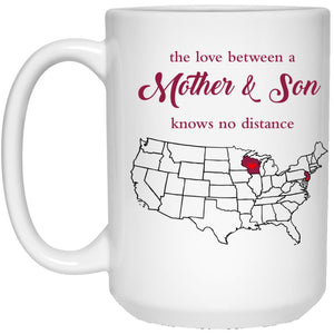 New Jersey Wisconsin The Love Between Mother And Son Mug - Mug Teezalo