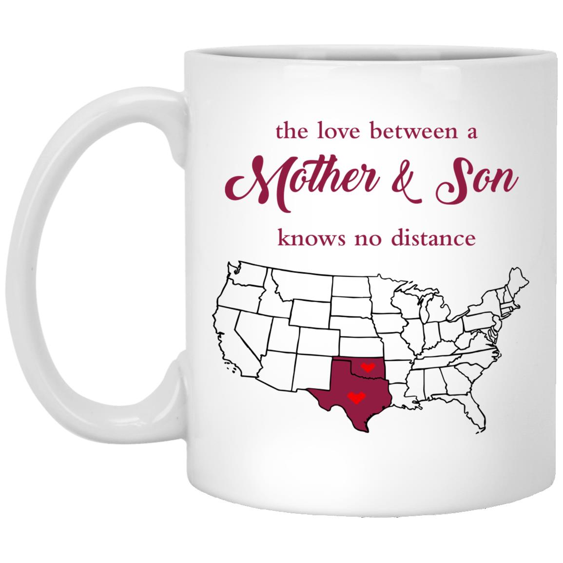 Oklahoma Texas The Love Between Mother And Son Mug - Mug Teezalo