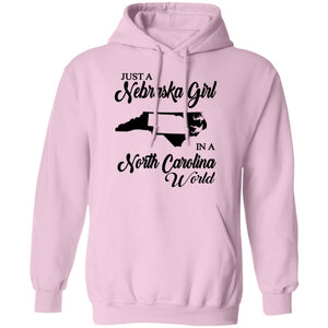 Just A Nebraska Girl In A North Carolina World T-Shirt - T-shirt Teezalo