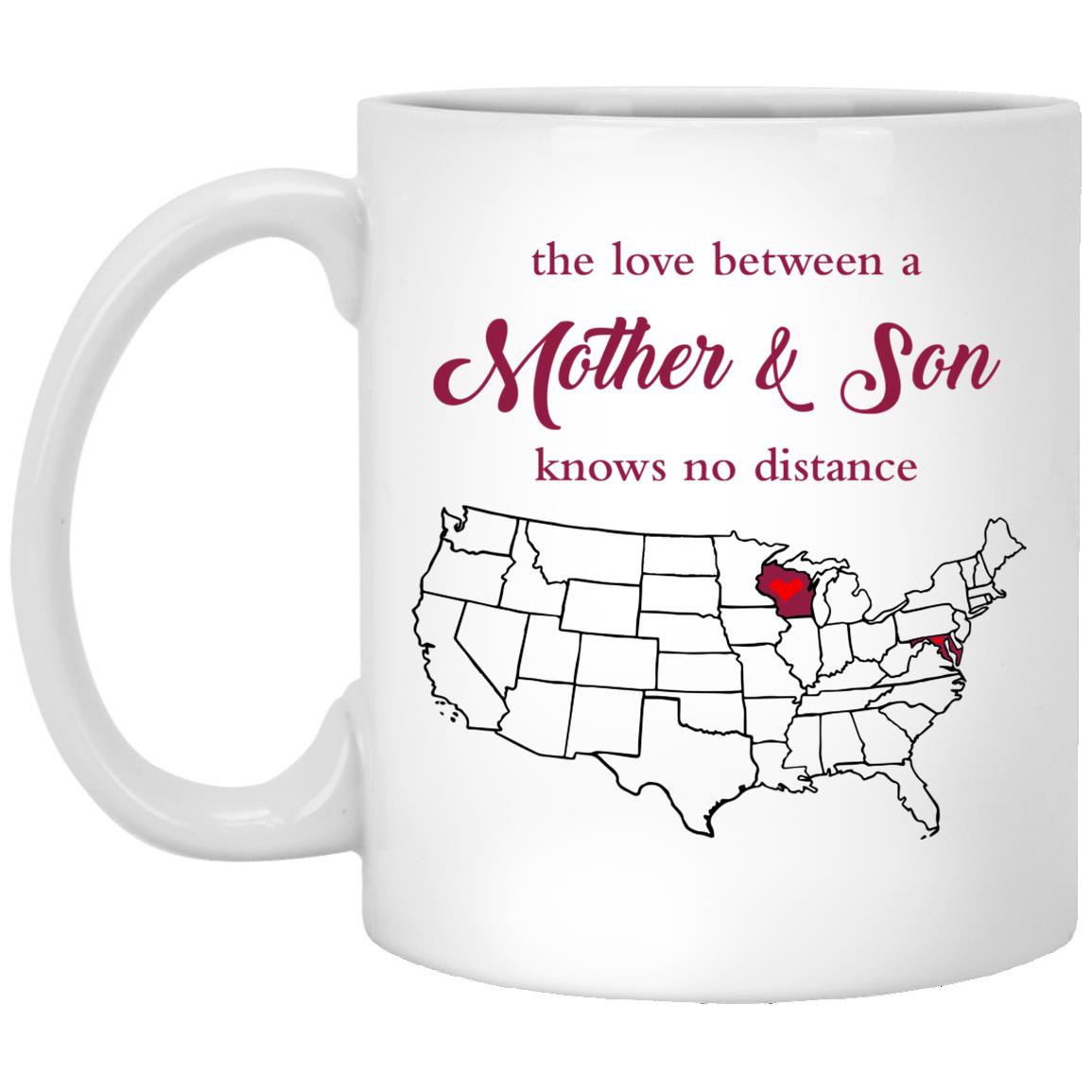 Wisconsin Maryland The Love Between Mother And Son Mug - Mug Teezalo