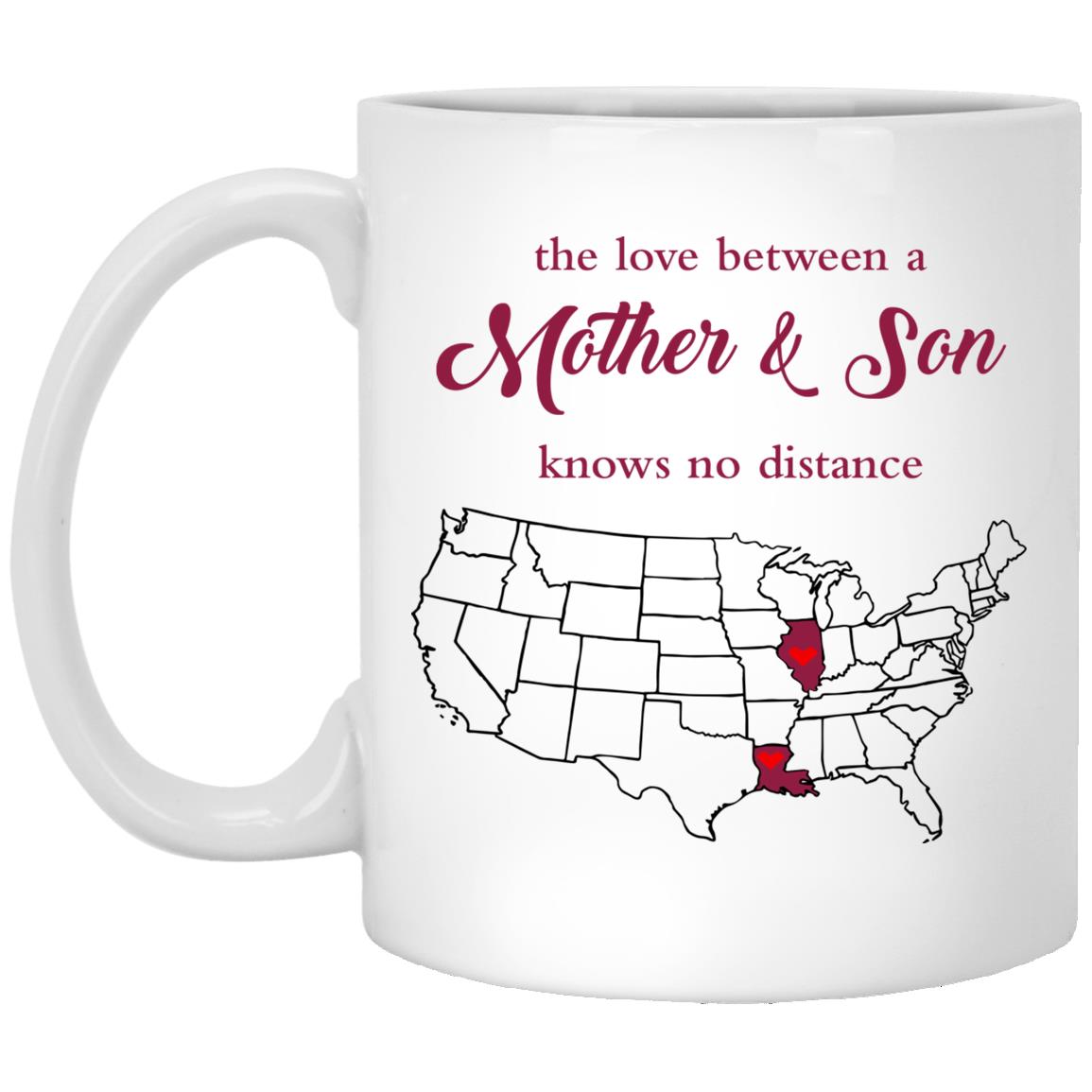 Illinois Louisiana The Love Between Mother And Son Mug - Mug Teezalo