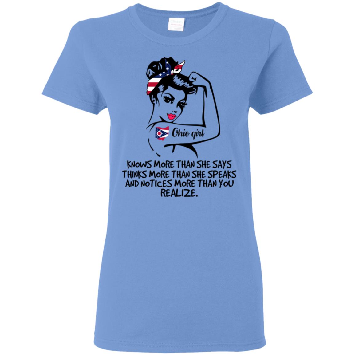 Ohio Girl Knows More Than She Says T-Shirt - T-shirt Teezalo