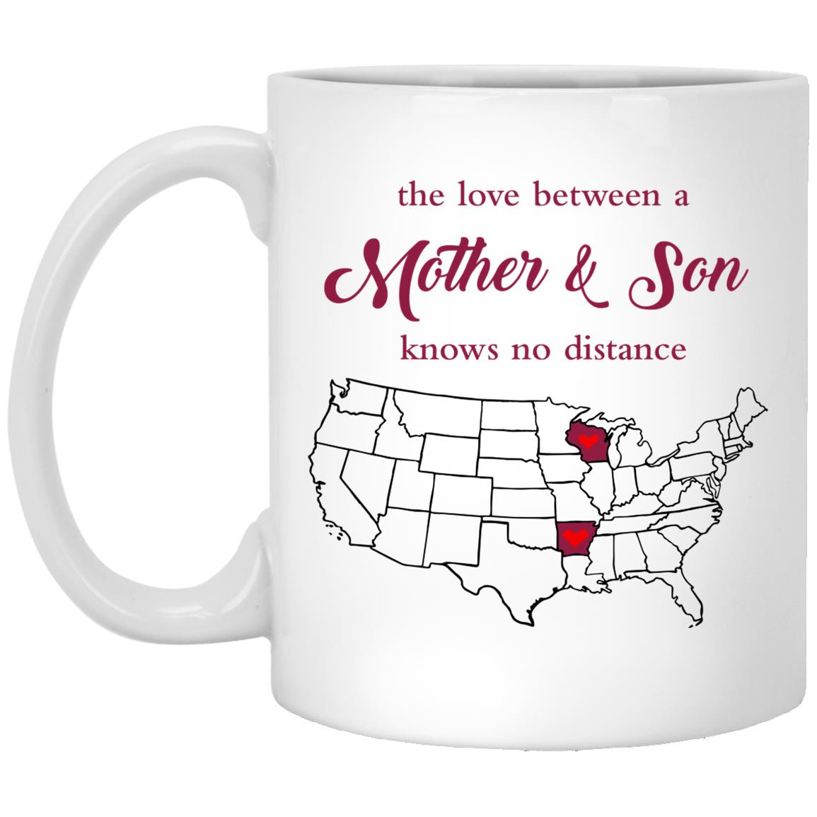 Wisconsin Arkansas The Love Between Mother And Son Mug - Mug Teezalo