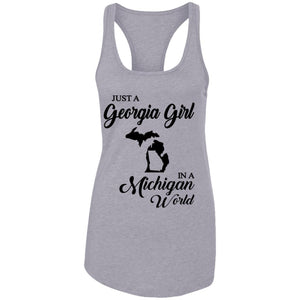 Just A Georgia Girl In A Michigan World T-Shirt - T-Shirt Teezalo