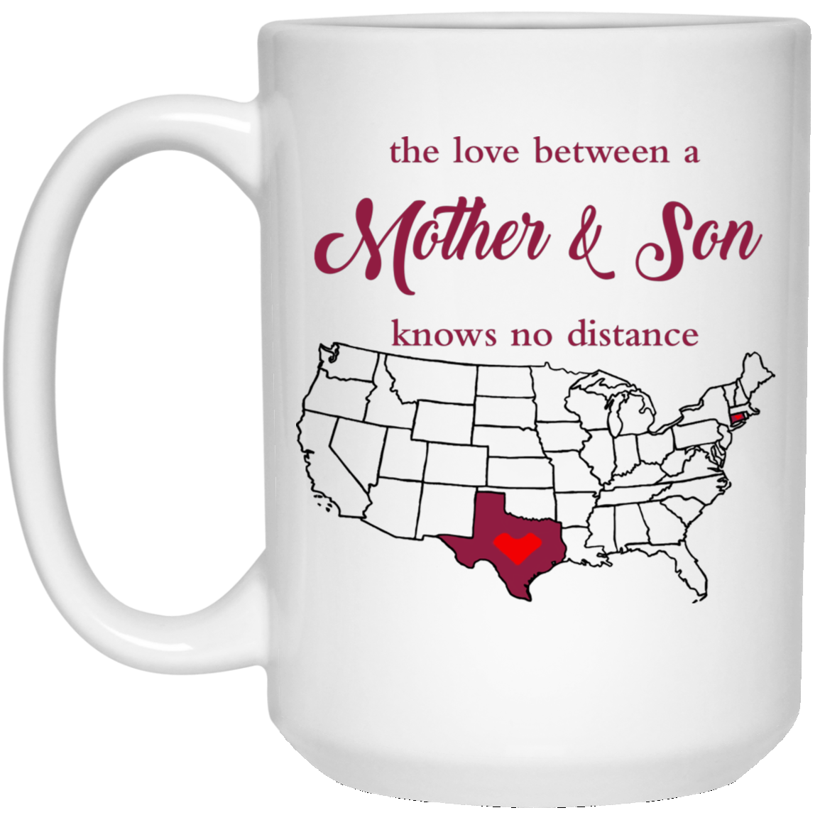Connecticut Texas Love Mother Son Mug - Mug Teezalo