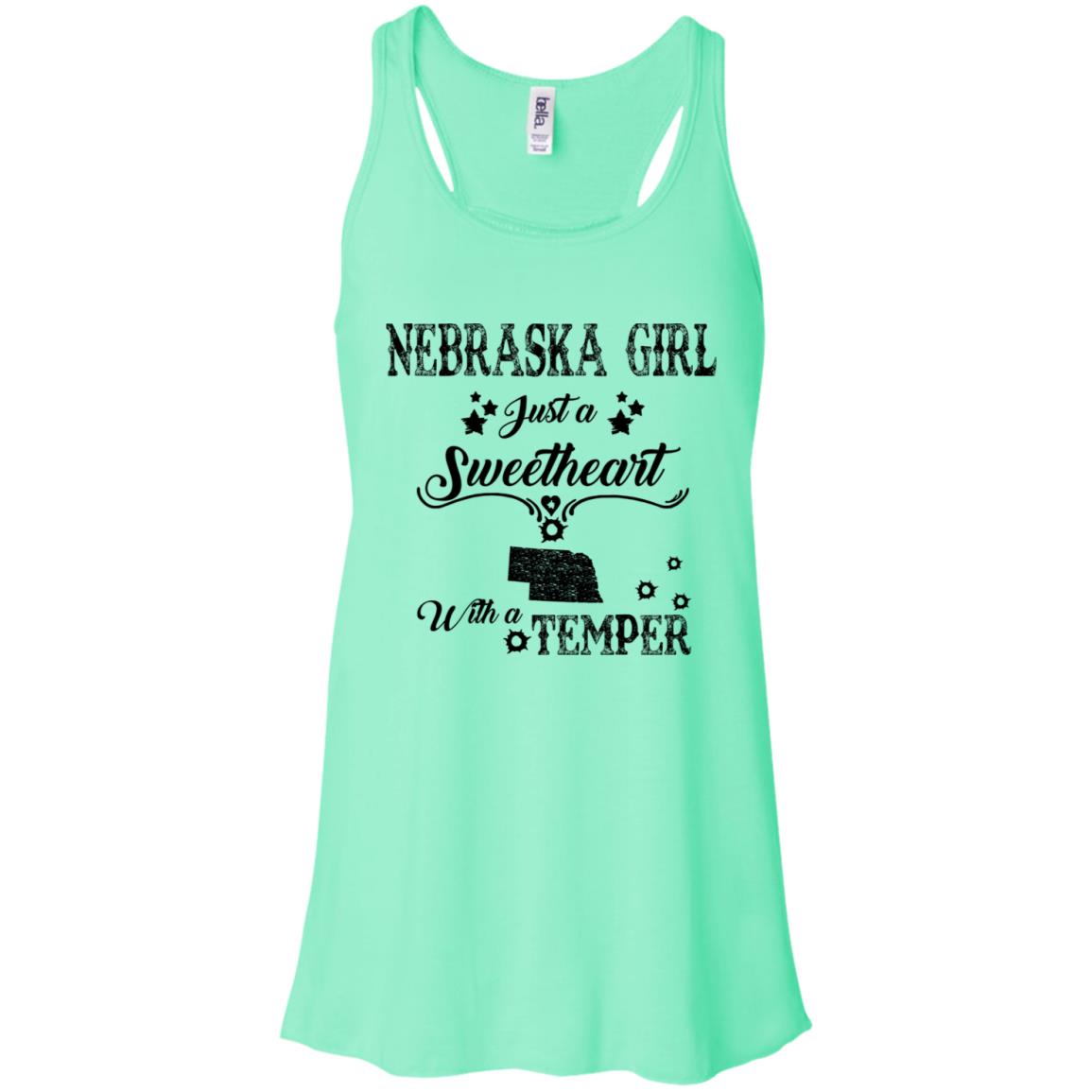 Nebraska Girl Just Sweetheart With A Temper T-Shirt - T-shirt Teezalo