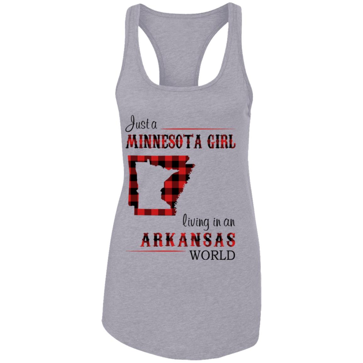 Just A Minnesota Girl Living In An Arkansas World T Shirt - T-shirt Teezalo
