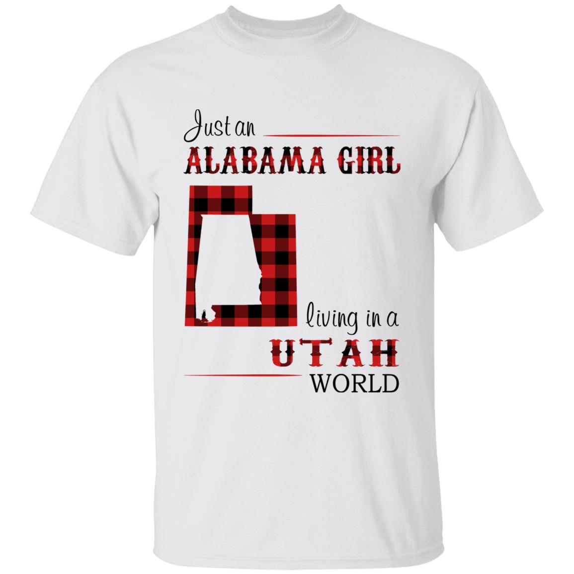 Just An Alabama Girl Living In A Utah World T-shirt - T-shirt Born Live Plaid Red Teezalo