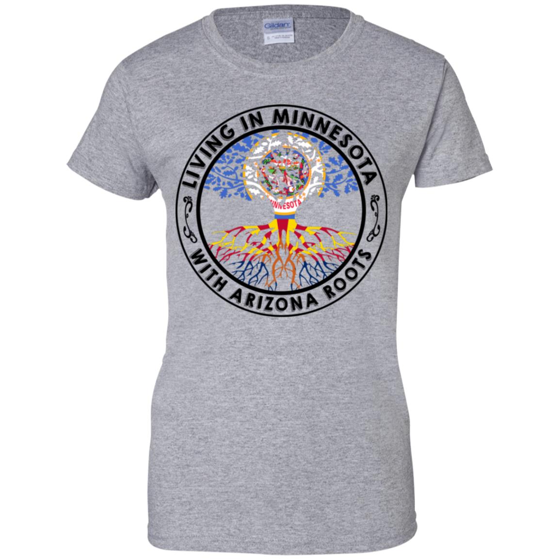 Living In Minnesota With Arizona Roots T Shirt - T-shirt Teezalo