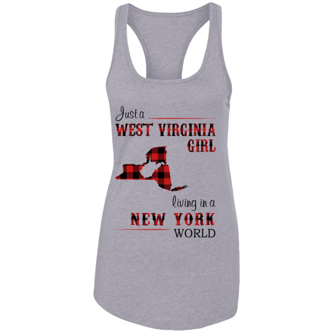 Just A West Virginia Girl Living In A New York World T Shirt - T-shirt Teezalo