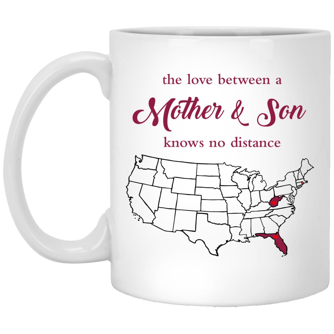 Florida West Virginia The Love Between Mother And Son Mug - Mug Teezalo