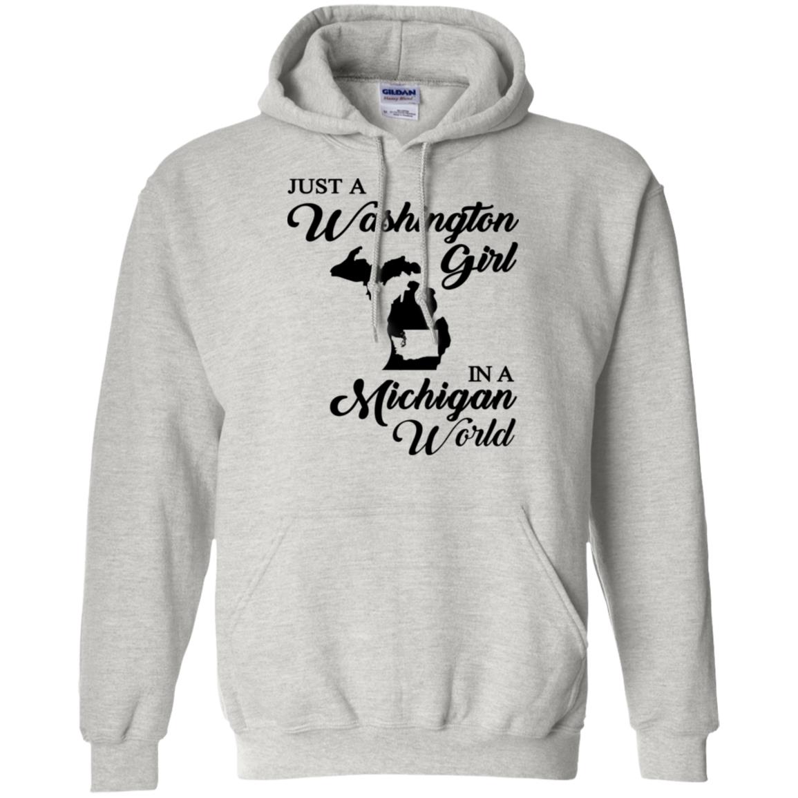 Just A Washington Girl In A Michigan World T Shirt - T-shirt Teezalo