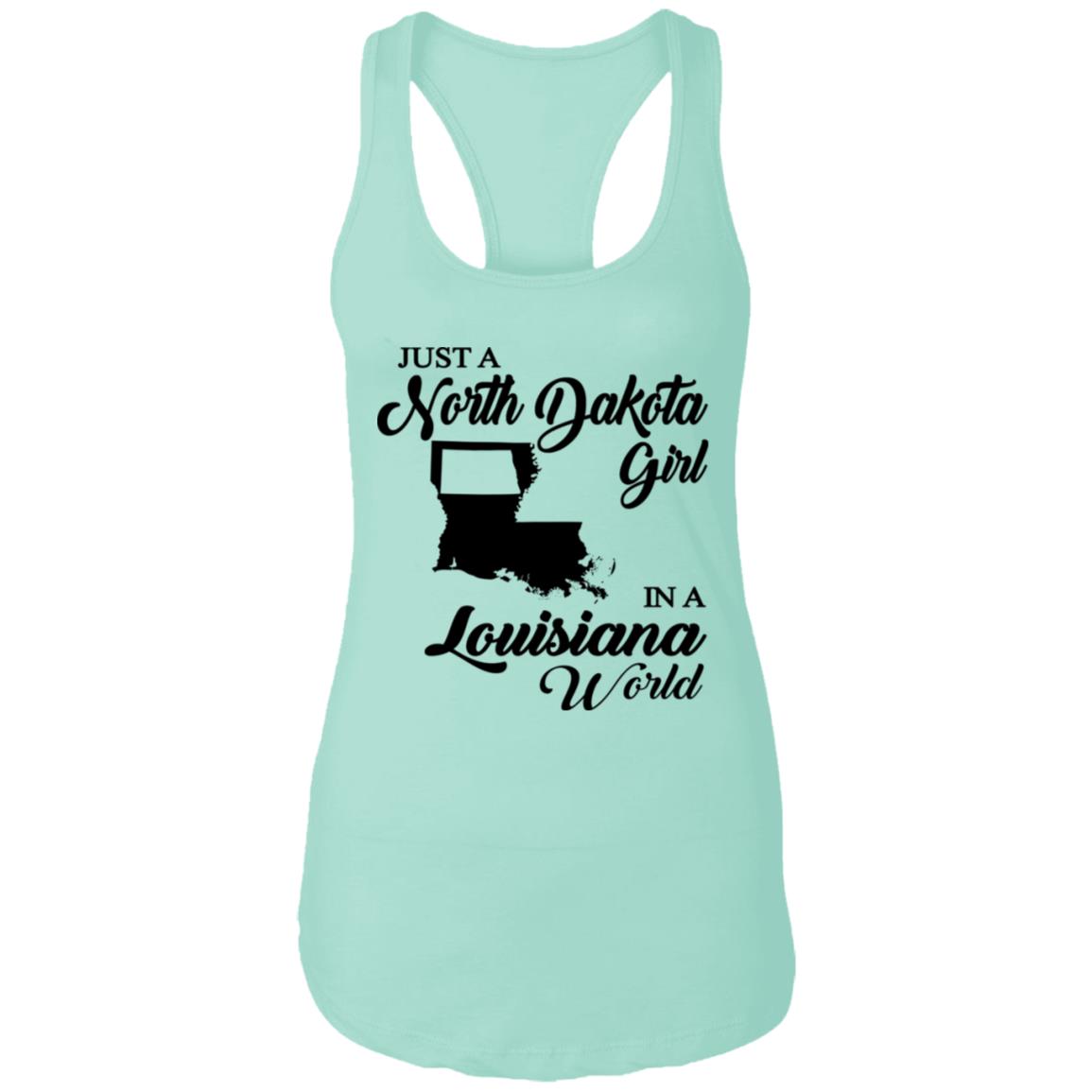 Just A North Dakota Girl In A Louisiana World T Shirt - T-shirt Teezalo