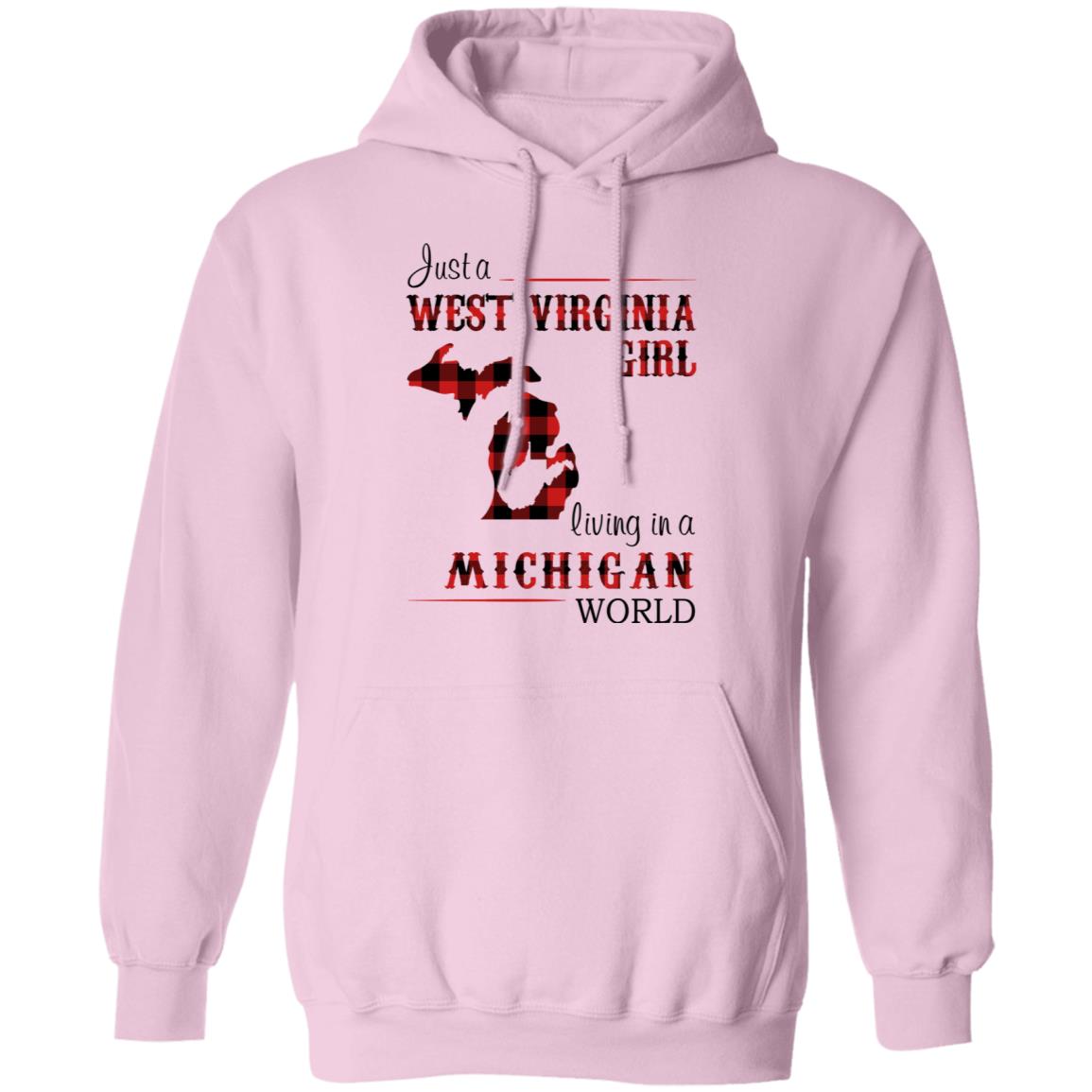Just A West Virginia Girl Living In A Michigan World T Shirt - T-shirt Teezalo