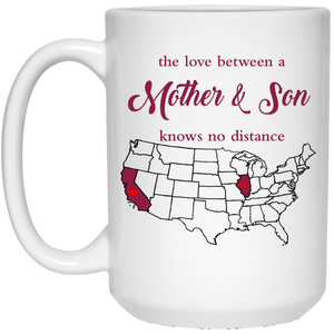 Illinois California The Love Between Mother And Son Mug - Mug Teezalo