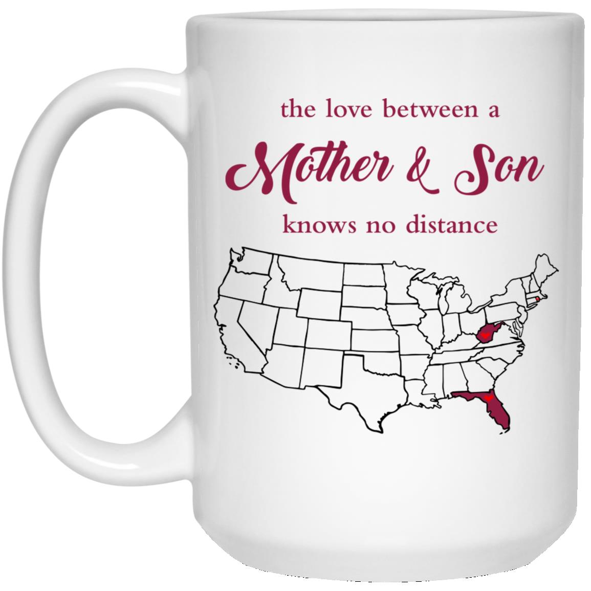 Florida West Virginia The Love Between Mother And Son Mug - Mug Teezalo