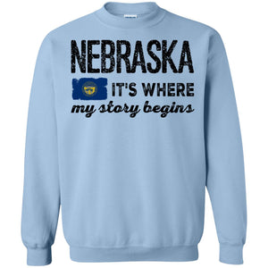 Nebraska It's Where My Story Begins T-Shirt - T-shirt Teezalo